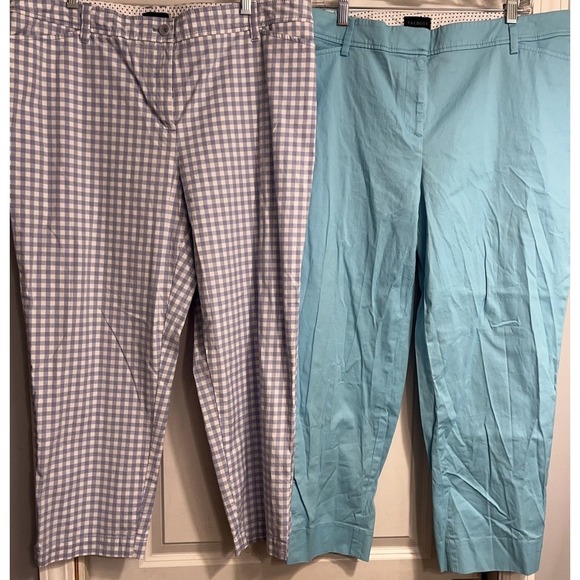 2 Talbots Perfect Crop Pant Straight Stretch Womens Sz 16 ‎ 36 X 25" - Picture 1 of 13